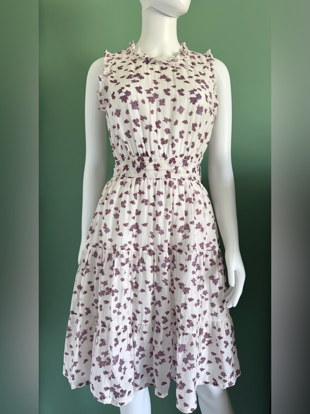 Roller Rabbit Vally Floral Naoki Dress In White/Purple